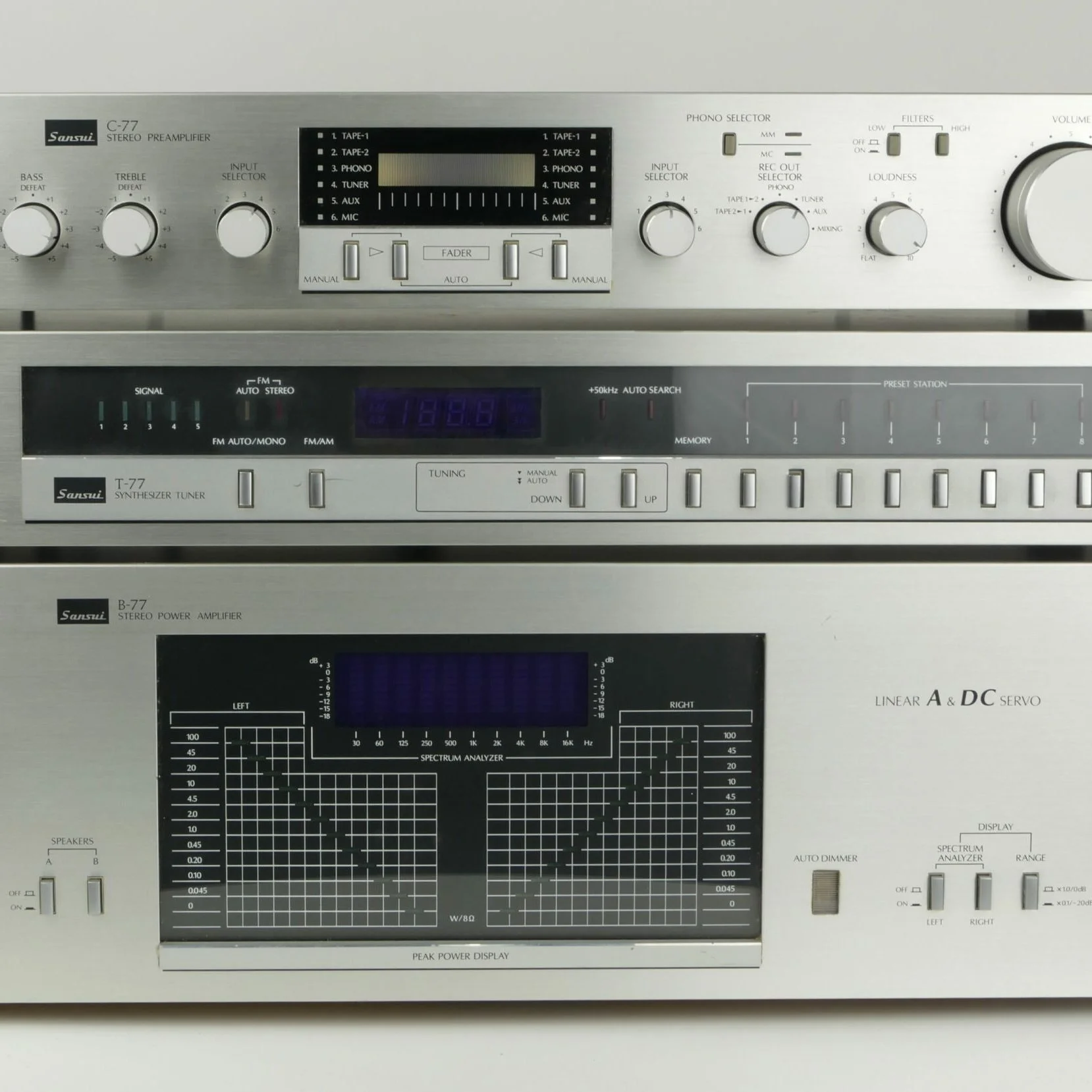 Sansui パワーアンプB-77 Vintage Sansui B-77 Stereo Power Amplifier 60 WPC 8 Ohms
