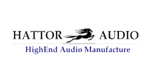 Logo van Hattor, specialist in hoogwaardige audioversterkers en voorversterkers, bekend om precisie en gedetailleerde geluidsweergave