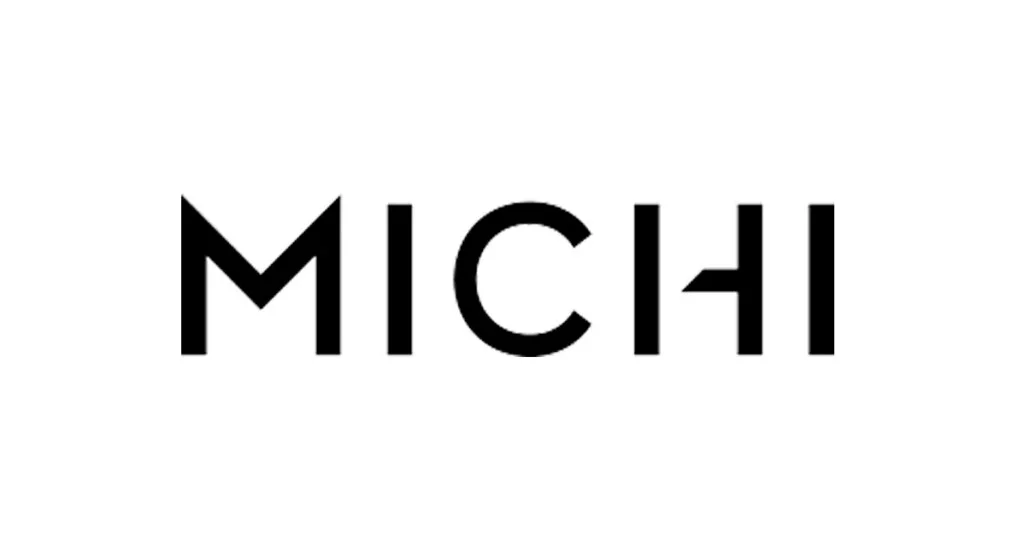 Logo van Michi, high-end submerk van Rotel, ontworpen voor audiofielen die streven naar topkwaliteit en krachtige audioprestaties